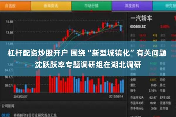 杠杆配资炒股开户 围绕“新型城镇化”有关问题 沈跃跃率专题调研组在湖北调研