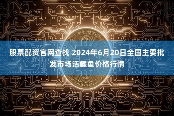 股票配资官网查找 2024年6月20日全国主要批发市场活鲤鱼价格行情