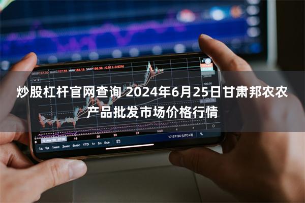 炒股杠杆官网查询 2024年6月25日甘肃邦农农产品批发市场价格行情