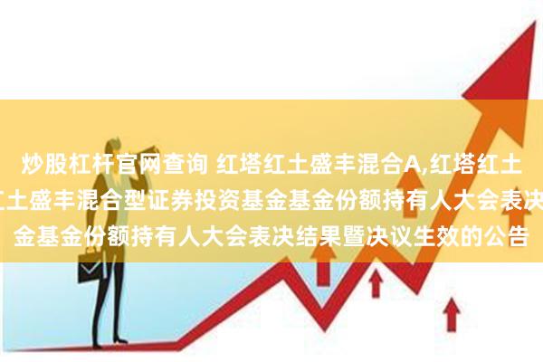 炒股杠杆官网查询 红塔红土盛丰混合A,红塔红土盛丰混合C: 关于红塔红土盛丰混合型证券投资基金基金份额持有人大会表决结果暨决议生效的公告
