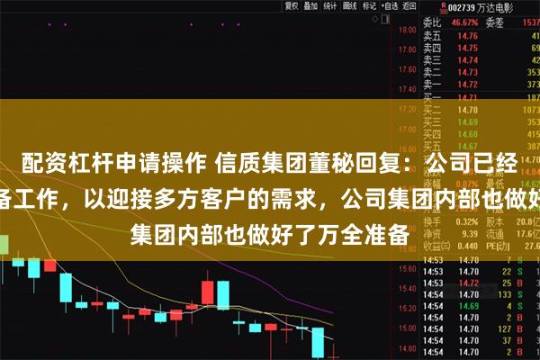 配资杠杆申请操作 信质集团董秘回复：公司已经做好各项准备工作，以迎接多方客户的需求，公司集团内部也做好了万全准备