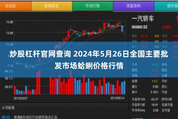 炒股杠杆官网查询 2024年5月26日全国主要批发市场蛤蜊价格行情