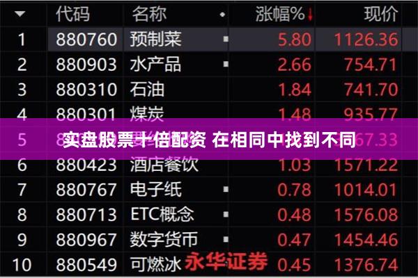 实盘股票十倍配资 在相同中找到不同