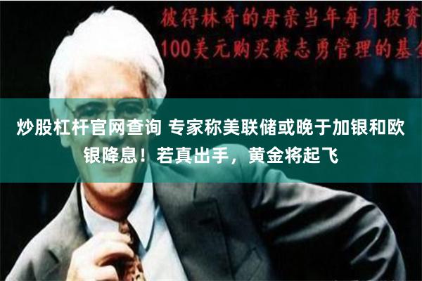 炒股杠杆官网查询 专家称美联储或晚于加银和欧银降息！若真出手，黄金将起飞