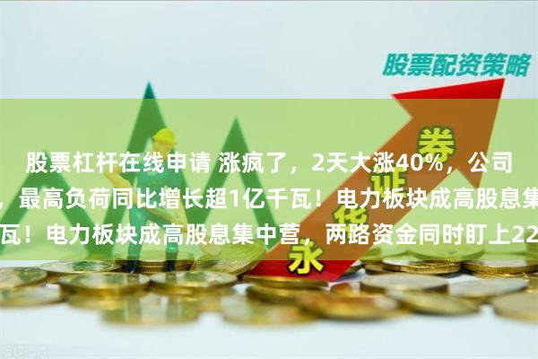 股票杠杆在线申请 涨疯了，2天大涨40%，公司紧急提示风险！迎峰度夏，最高负荷同比增长超1亿千瓦！电力板块成高股息集中营，两路资金同时盯上22股