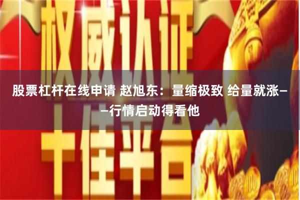 股票杠杆在线申请 赵旭东：量缩极致 给量就涨——行情启动得看他