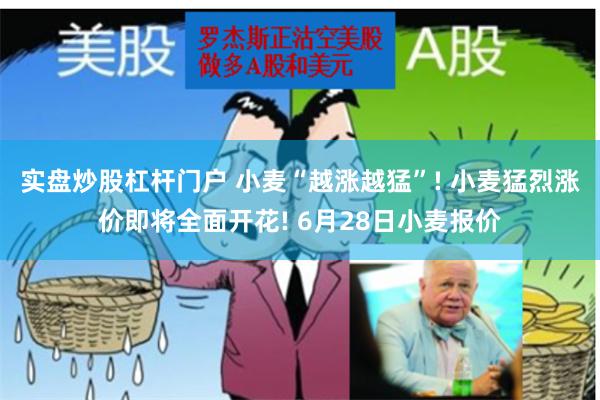 实盘炒股杠杆门户 小麦“越涨越猛”! 小麦猛烈涨价即将全面开花! 6月28日小麦报价