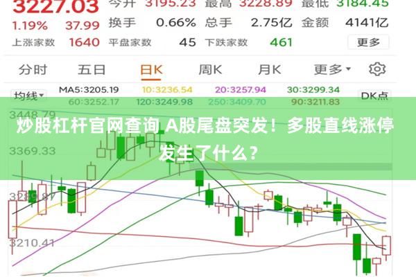 炒股杠杆官网查询 A股尾盘突发！多股直线涨停 发生了什么？