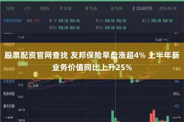 股票配资官网查找 友邦保险早盘涨超4% 上半年新业务价值同比上升25%