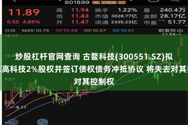 炒股杠杆官网查询 古鳌科技(300551.SZ)拟出售东高科技2%股权并签订债权债务冲抵协议 将失去对其控制权