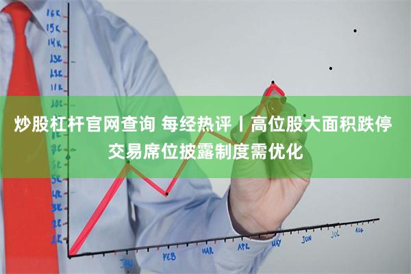 炒股杠杆官网查询 每经热评丨高位股大面积跌停 交易席位披露制度需优化