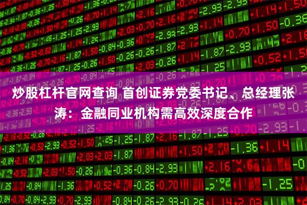 炒股杠杆官网查询 首创证券党委书记、总经理张涛：金融同业机构需高效深度合作