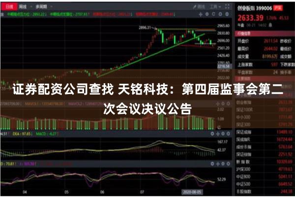 证券配资公司查找 天铭科技：第四届监事会第二次会议决议公告