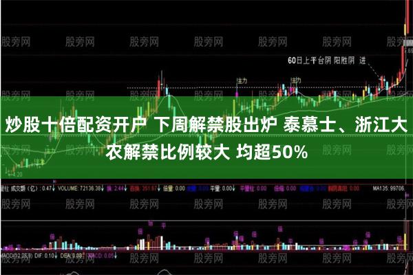 炒股十倍配资开户 下周解禁股出炉 泰慕士、浙江大农解禁比例较大 均超50%